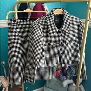 Goelia Houndstooth Skirt Suit Set